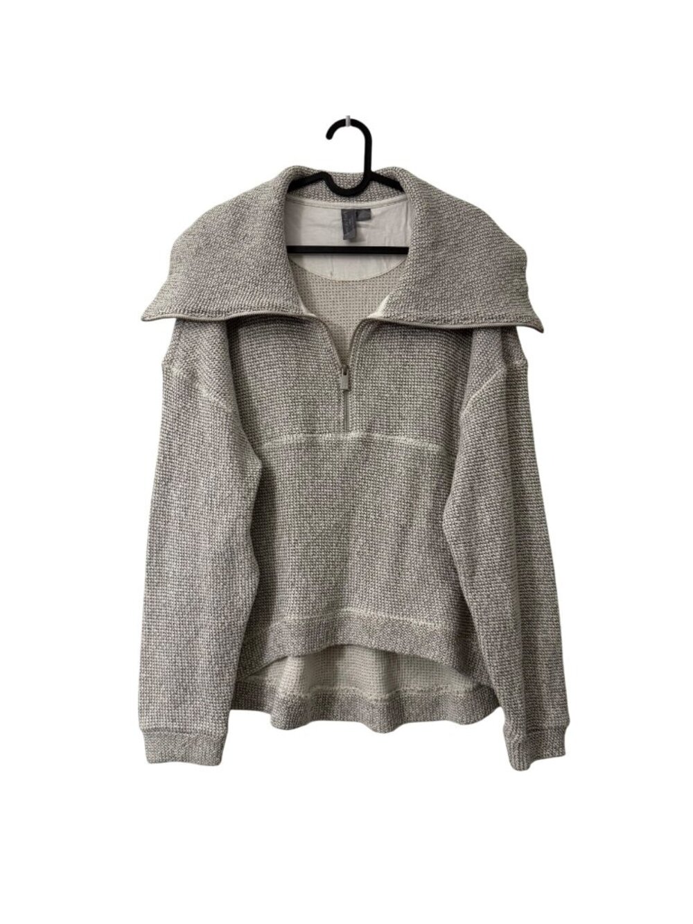 Sweaty Betty Restful Boucle Half Zip Shawl Collar Pullover Sweater Womens Large
